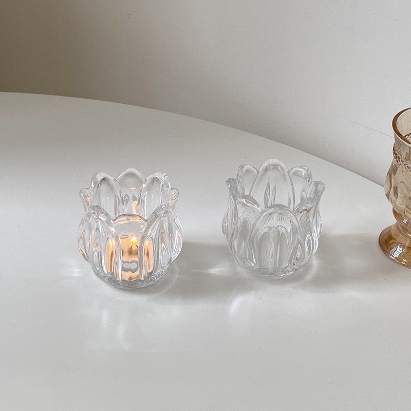 Glass Tulip Candle Holder