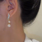 Pearl Drop Rhinestone Earrings