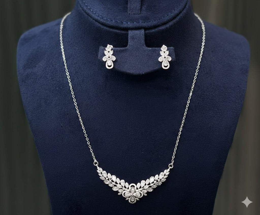 Crystal Leaf Jewelry Set