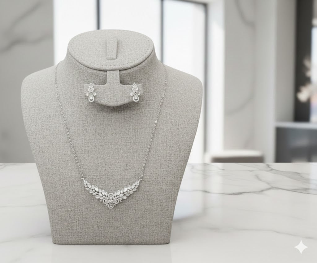Crystal Leaf Jewelry Set