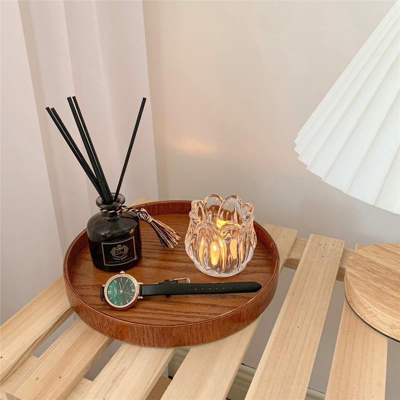 Glass Tulip Candle Holder